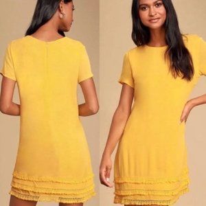 NWOT Lulus Yellow Buenos Aires T Shirt Dress